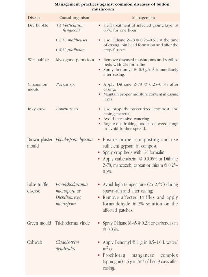 Diesase Management in Mushrooms